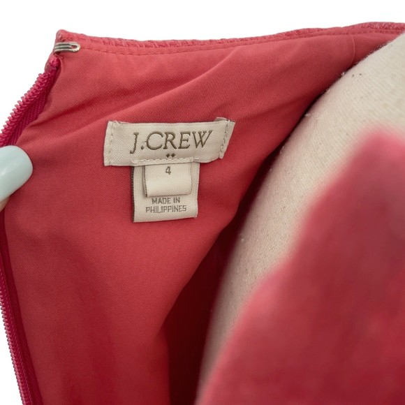 J Crew Coral Pink Short Sleeve Structured Sheath Suit Career Dress Womens 4 - Picture 12 of 13